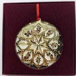 BALDWIN 1998 Aspen Ice Flower Christmas ornament tree gold snowflake vintage NIB